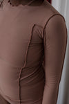 BASERANGE Long Sleeve T-Shirt TTML Collection Ribbed Cotton Portugal BAS-TTML-RB-WI23-MGH Rose Red